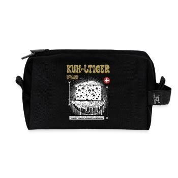 T-shirt suisse : Fierté du fromage et de la vache - Trousse de toilette en tissu recyclé - noir - Devant