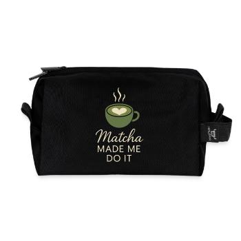 Matcha Aesthetic Latte Soft Girl Tea Over Coffee - Recycled Toiletry Zip Bag - black - Front