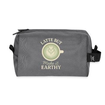 Matcha Aesthetic Latte Soft Girl Tee Über Kaffee - Recycelte Kulturtasche - Anthrazit - Vorne