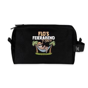 Sloth Florian - Recycled Toiletry Zip Bag - black - Front