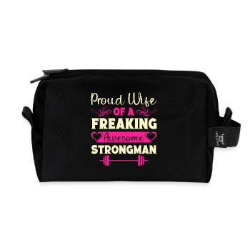 Motivation de remise en forme Fière épouse d’un homme fort génial - Trousse de toilette en tissu recyclé - noir - Devant