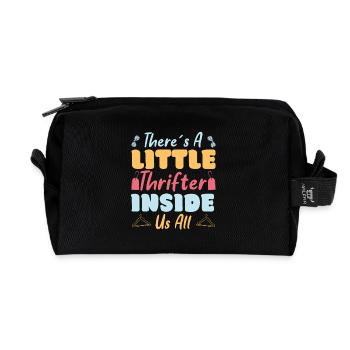 Thrift Shopper Little Thrifter Inside Us All - Recycelte Kulturtasche - Schwarz - Vorne
