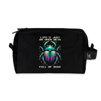 Bug Leben Beta Bugs Retro Pixel Art Humor Gaming - Recycelte Kulturtasche - Schwarz - Vorne