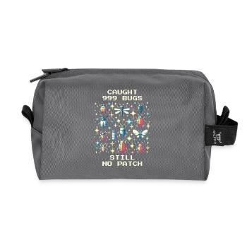Bug Humour Rétro Pixel Art Gaming Nerd Insectes - Trousse de toilette en tissu recyclé - anthracite - Devant