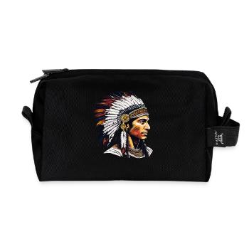 INDIEN - Trousse de toilette en tissu recyclé - noir - Devant