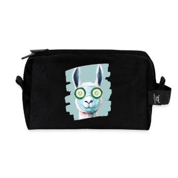 Lama Alpaka Beauty Selfcare Maske - Recycelte Kulturtasche - Schwarz - Vorne