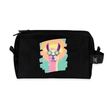 Lama Alpaka Beauty Selfcare Maske - Recycelte Kulturtasche - Schwarz - Vorne