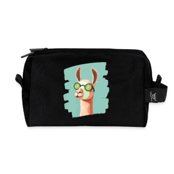 Lama Alpaka Beauty Selfcare Maske - Recycelte Kulturtasche - Schwarz - Vorne