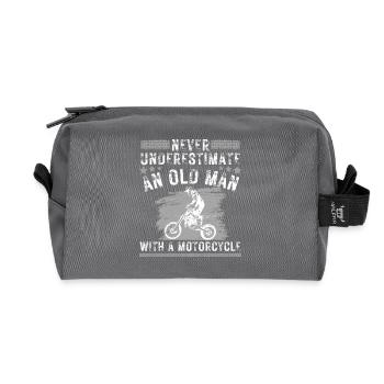 Alter Biker Opa Motorradfahrer - Recycelte Kulturtasche - Anthrazit - Vorne
