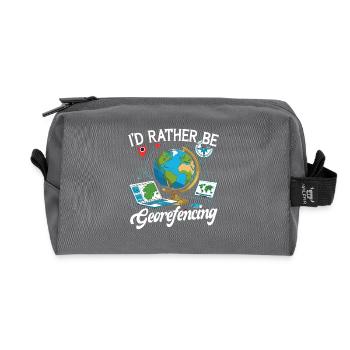 Geographic Information Systems Georefencing - Recycled Toiletry Zip Bag - anthracite - Front