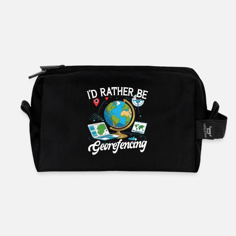 Geografische Informationssysteme Georefencing - Recycelte Kulturtasche - Schwarz