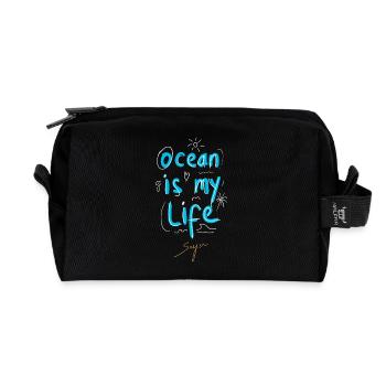 Ocean is My Life Cool Design - Recycelte Kulturtasche - Schwarz - Vorne