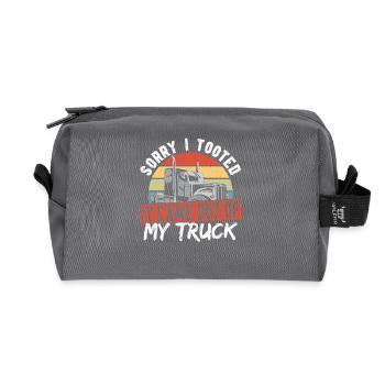 Chauffeur de camion Camion Camion - Trousse de toilette en tissu recyclé - anthracite - Devant