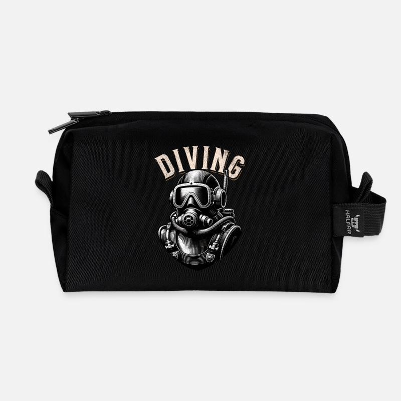 Diving - Recycelte Kulturtasche - Schwarz