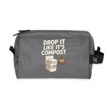 Compostage Toilette Vie Eco Humour Hors Réseau Salle de bain - Trousse de toilette en tissu recyclé - anthracite - Devant