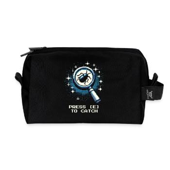 Capture Action Bouton Gaming Rétro Pixel Entomologie - Trousse de toilette en tissu recyclé - noir - Devant