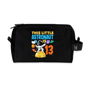 Ce petit astronaute aura 13 ans - Trousse de toilette en tissu recyclé - noir - Devant