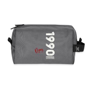 35th Birthday Gift Husband Original May 1990 - Recycled Toiletry Zip Bag - anthracite - Front