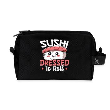 Sushi Reis Auf Der Suche Nach Fisch Sushi - Recycelte Kulturtasche - Schwarz - Vorne