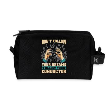 Music Director Don't Follow Your Music Education - Recycled Toiletry Zip Bag - black - Front