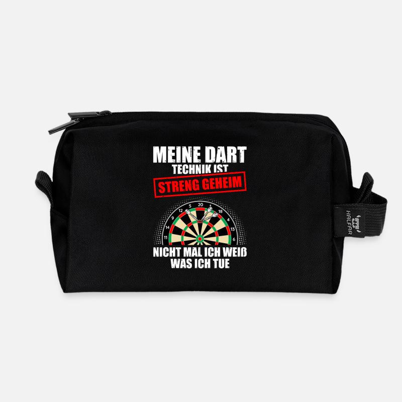 Dartspieler Darts Meine Meine Dart Technik - Recycelte Kulturtasche - Schwarz