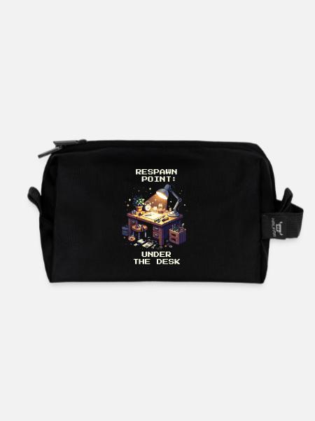 Respawn Werkstatt Boden Feinmechanik Humor Retro - Recycelte Kulturtasche - Schwarz