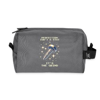 Perfection Grind Precision Precision Mechanics Patience RPG - Recycled Toiletry Zip Bag - anthracite - Front