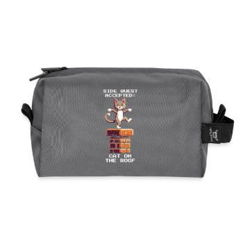 Schornsteinfeger Katze Dach Nebenquest Retro Pixel - Recycelte Kulturtasche - Anthrazit - Vorne