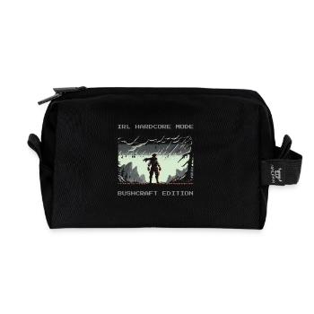 IRL Hardcore Fashion Bushcraft Survival Quote - Recycled Toiletry Zip Bag - black - Front