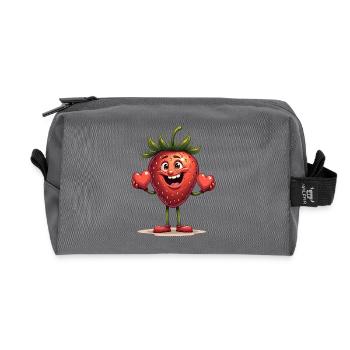 Drôle de fraises fraises fruits - Trousse de toilette en tissu recyclé - anthracite - Devant