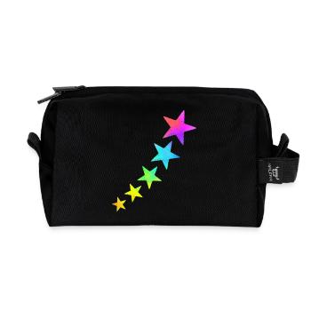 Étoiles colorées aux couleurs de l’arc-en-ciel - Trousse de toilette en tissu recyclé - noir - Devant