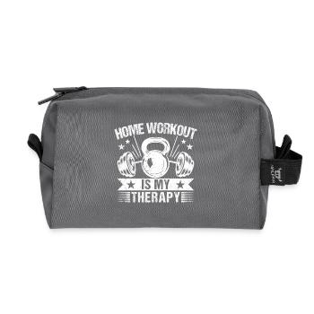 Gym Junkies Workout Is My Therapy Calisthenics - Recycelte Kulturtasche - Anthrazit - Vorne