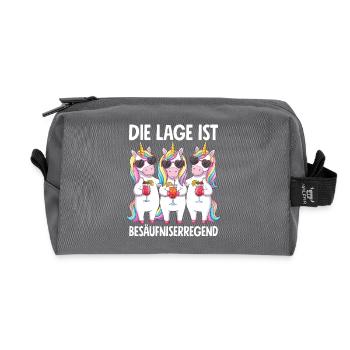 Die Lage Ist Besäufniserregend - Recycelte Kulturtasche - Anthrazit - Vorne