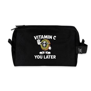 Funny Kiwi Vitamin C Fruit Kiwifruit - Recycled Toiletry Zip Bag - black - Front
