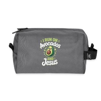 Avocado Jesus Faith Christian - Recycled Toiletry Zip Bag - anthracite - Front