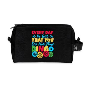 Bingo Game Every Day Is Lost That You Do Not Play - Recycled Toiletry Zip Bag - black - Front