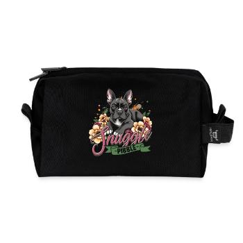 Pitbull Pitbulls Snuggle Pibble - Trousse de toilette en tissu recyclé - noir - Devant