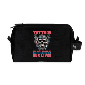 Tattoo Artist Tattoos Are Just Souvenirs Tattooer - Recycled Toiletry Zip Bag - black - Front