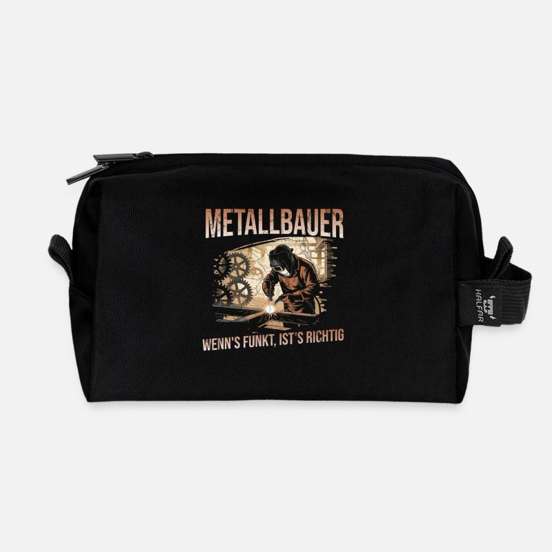 Metallbauer Lustiger Spruch Metallbau Cool Geselle - Recycelte Kulturtasche - Schwarz