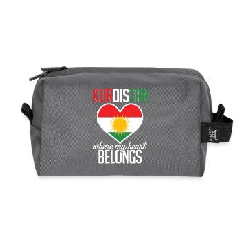 Kurdistan Là où mon cœur appartient Kurdes Kurdes - Trousse de toilette en tissu recyclé - anthracite - Devant