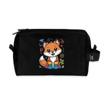 Hors de l’école maternelle, à la maternelle avec - Trousse de toilette en tissu recyclé - noir - Devant
