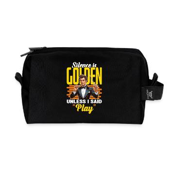 Music Director Silence Is Golden Music Producer - Recycled Toiletry Zip Bag - black - Front