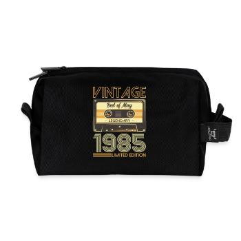 40th Birthday Original Cassette May Vintage 85 - Recycled Toiletry Zip Bag - black - Front