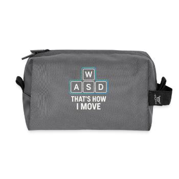 WASD – Gamer Move - Recycled Toiletry Zip Bag - anthracite - Front