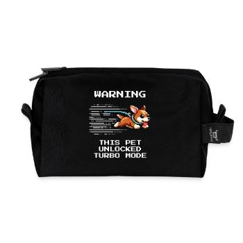Attention: Turbo Tier Active | Animal shelter Energy Level - Recycled Toiletry Zip Bag - black - Front