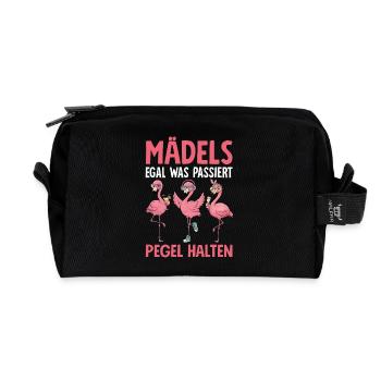 Mädels Egal Was Passiert Pegel Halten - Recycelte Kulturtasche - Schwarz - Vorne