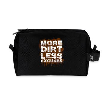 More dirt Schlammlauf Mud Run Muddy Race - Recycelte Kulturtasche - Schwarz - Vorne