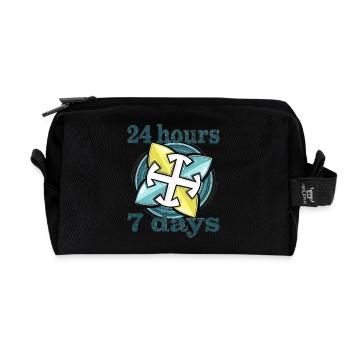 24 heures sur 24, 7 jours sur 7 - Trousse de toilette en tissu recyclé - noir - Devant