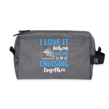 Funny Cruise Saying Design - Recycled Toiletry Zip Bag - anthracite - Front