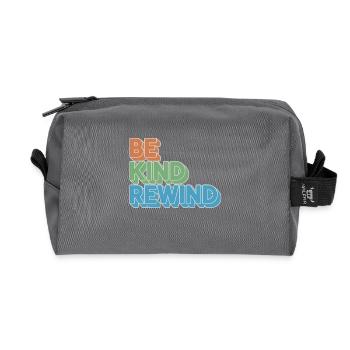 Be Kind Rewind Retro Motif for Movie Fans - Recycled Toiletry Zip Bag - anthracite - Front